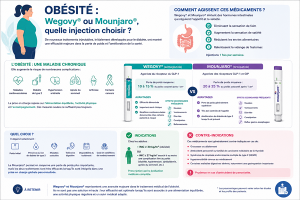 Obésité : quelle place pour les nouvelles injections amaigrissantes ? Wegovy® ou Mounjaro® ?